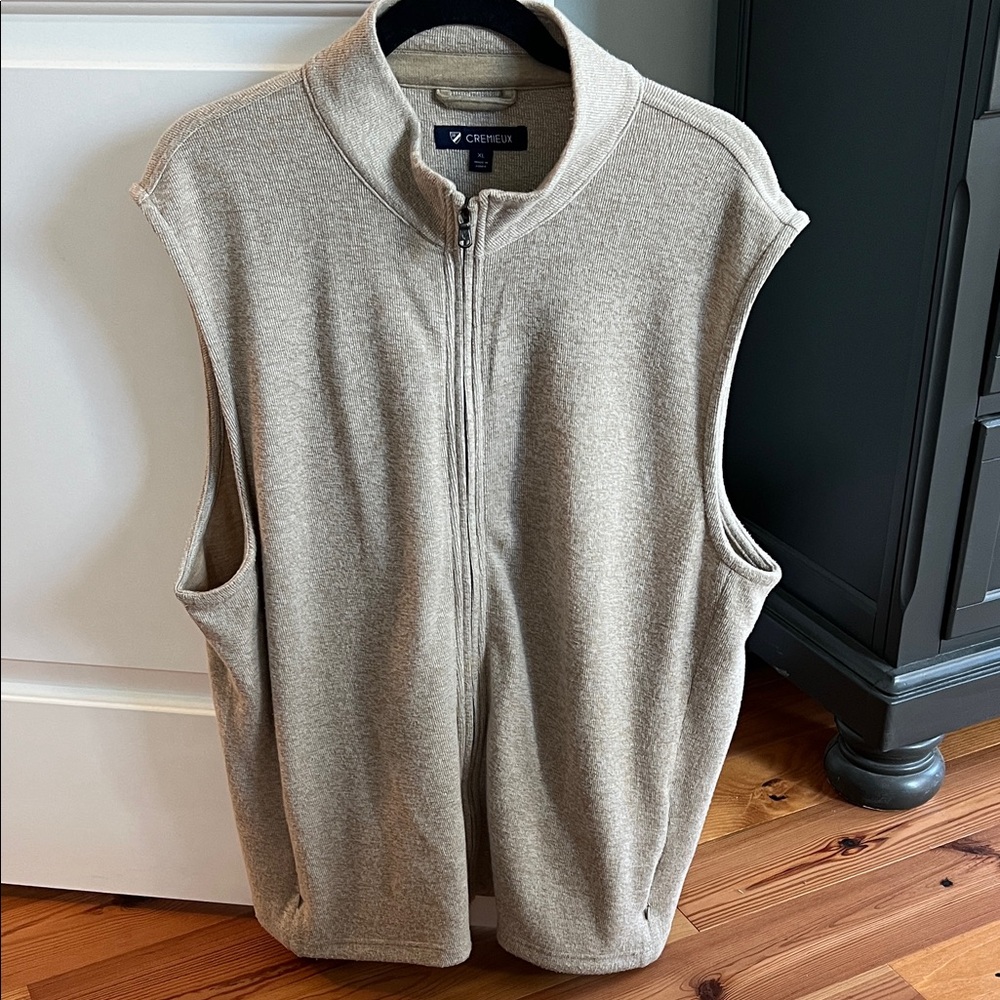 Daniel Cremieux Men's Zip Up Tan Vest